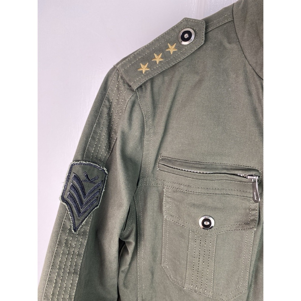 LD Kasild Men's S Olive Green Full Zip Military Lined Cotton Bomber Army Jacket - Picture 4 of 11